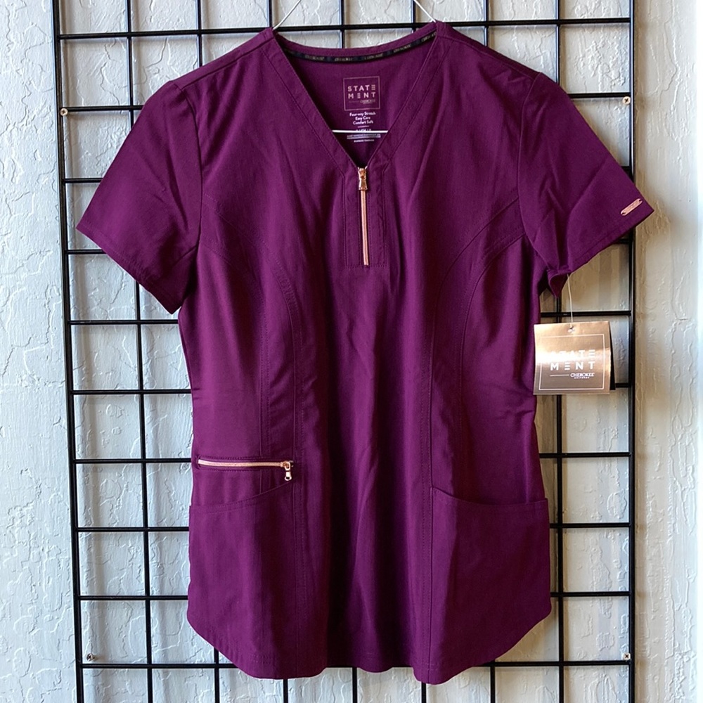 Cherokee statement scrub top - wine